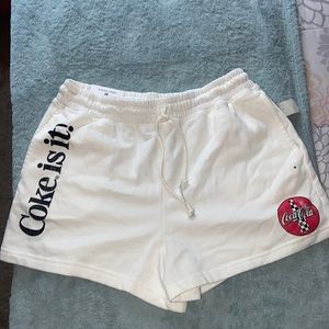 Aero white Fleece slouchy shorts